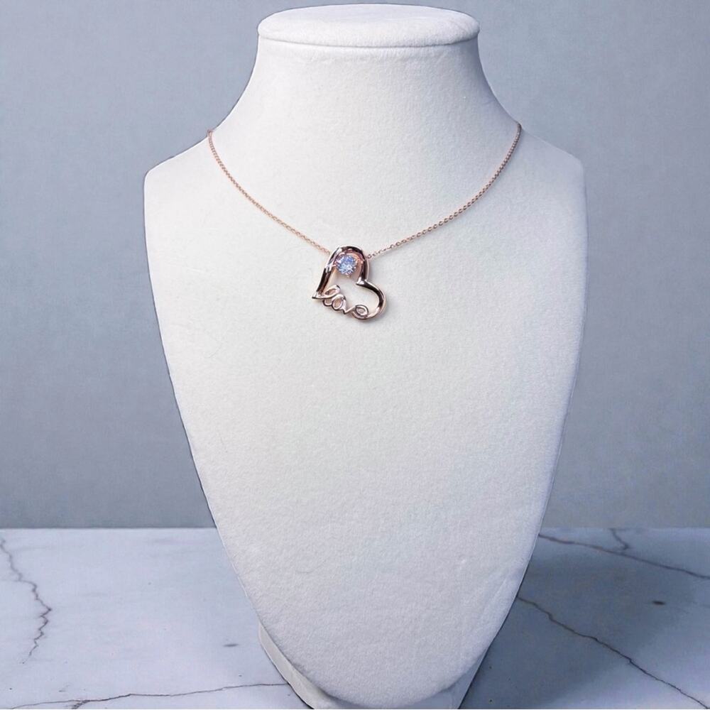 Rose Gold Plated over 925 Sterling Silver
Floating Love Heart Alexandrite CZ NEW